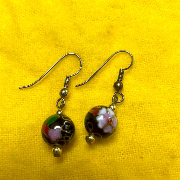 Jewelry Vintage Cloisonn Drop Floral Ball Earrings From China 197s Poshmark
